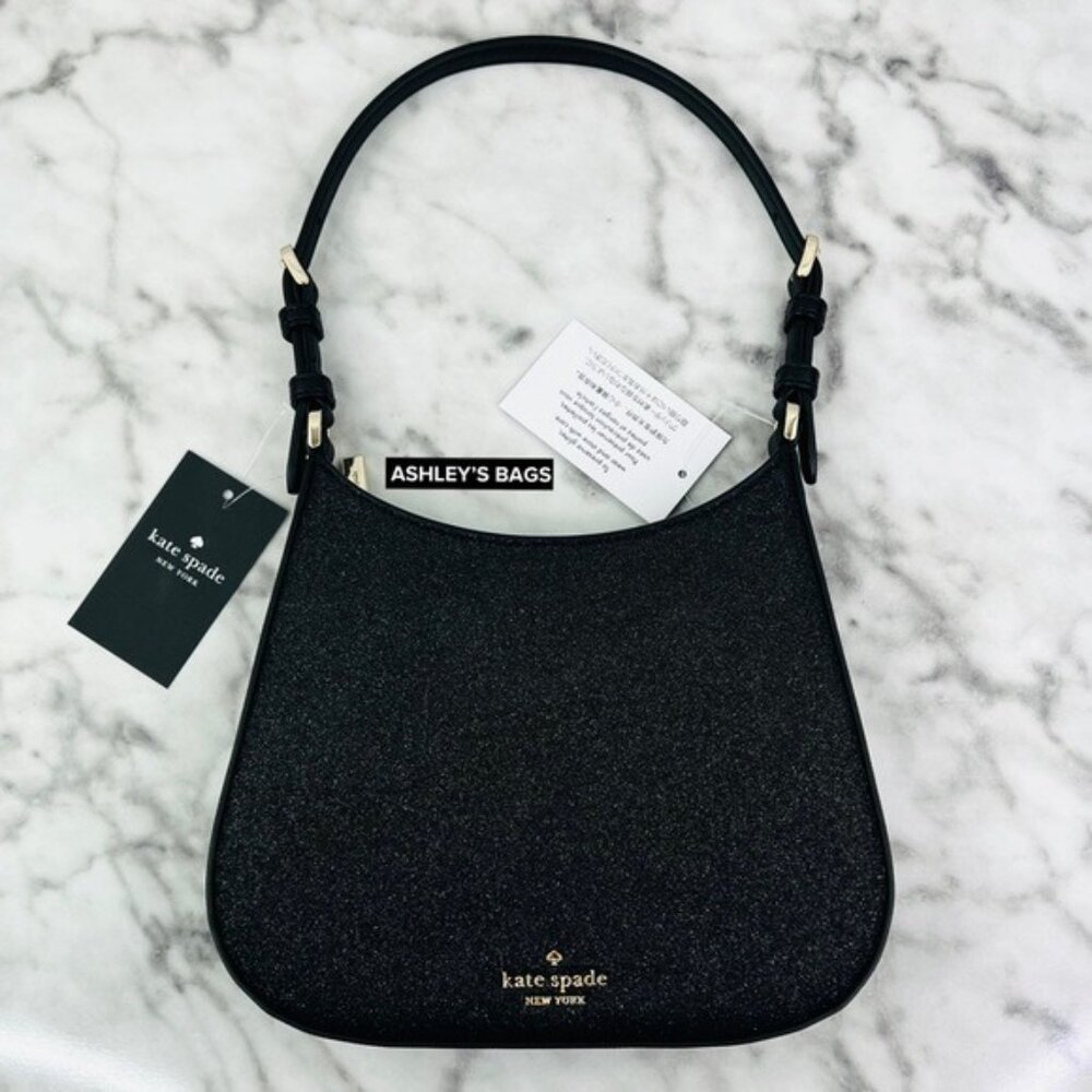 Kate Spade Glimmer Glitter Shoulder Bag In Black - Picture 2 of 12